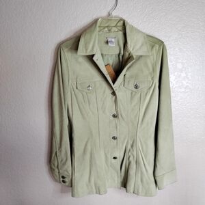 NWT Levi's light green suede women's button Down jacket Sz S